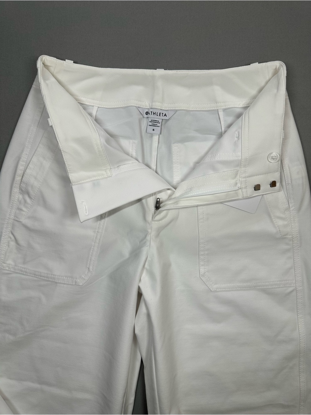 NWT Athleta Skyline High Rise Barrel Leg Pant, Bright White - Womens 6 - Picture 8 of 16